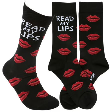 "Read My Lips" - Crew Socks