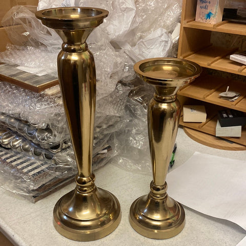 Listen Gold Candlestick Holder 13 x 5
