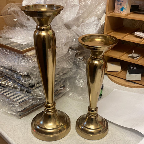 Listen Gold Candlestick Holder 16 x 6