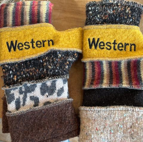 WMU Wool Fingerless Mittens