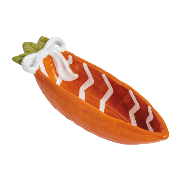 Carrot Candy Dish - White Zig-Zag