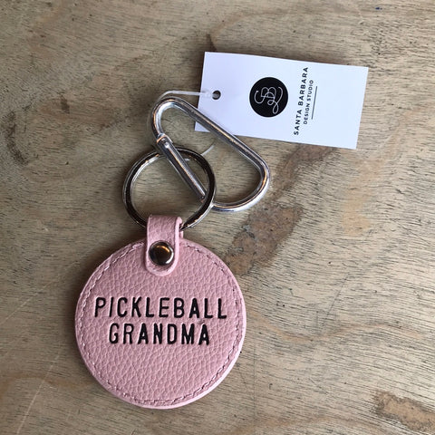 Pickleball grandma leather keychain
