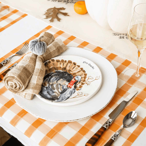 Tan Plaid Cotton Napkins - Set of 4