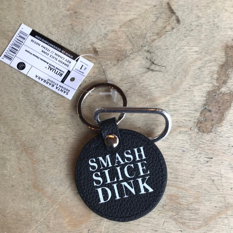 Smash slice dink leather keychain