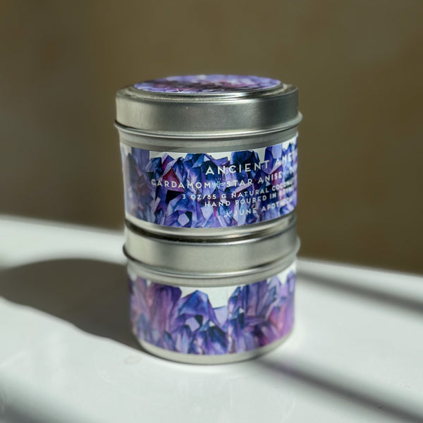 Ancient Amethyst 4oz Wood Wick Candle