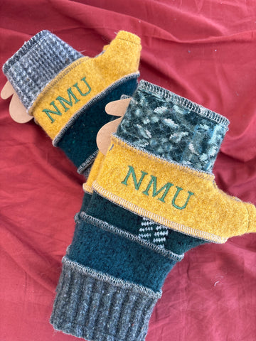 NMU Wool Fingerless Mittens
