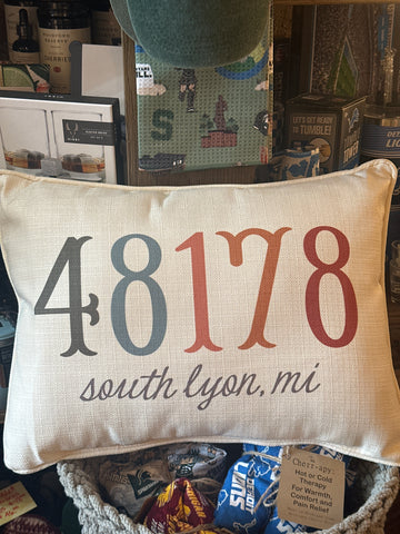 48178 South Lyon Script Pillow Colorful