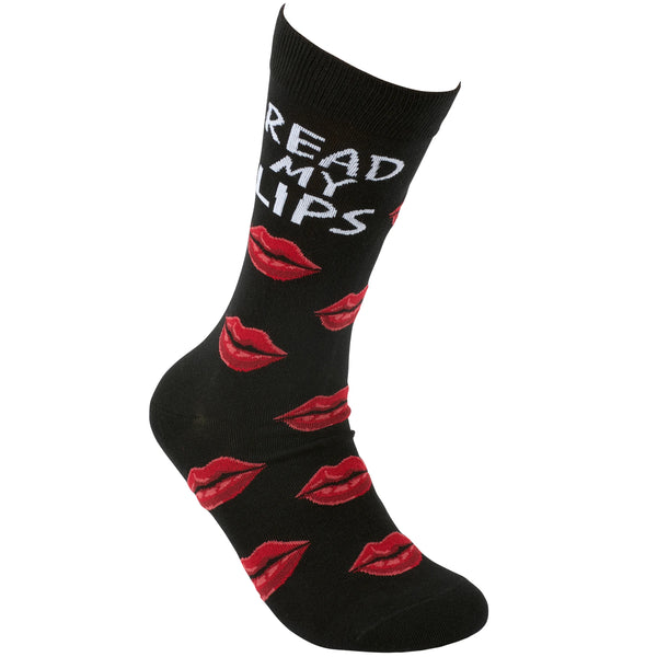 "Read My Lips" - Crew Socks