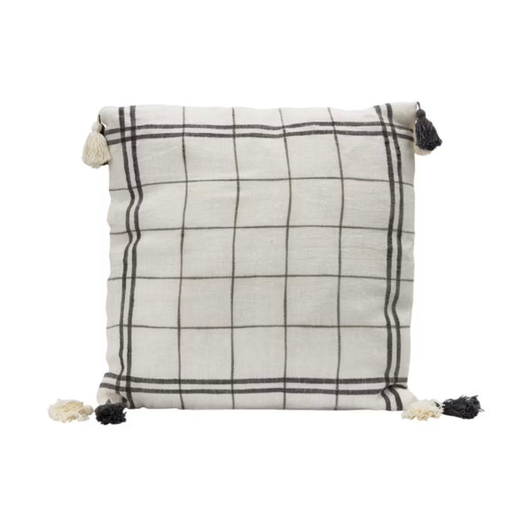 Cream/Grey Linen Pillow