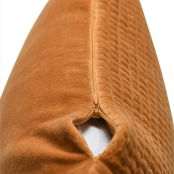 Carmel Quilted Cotton Velvet Pillow