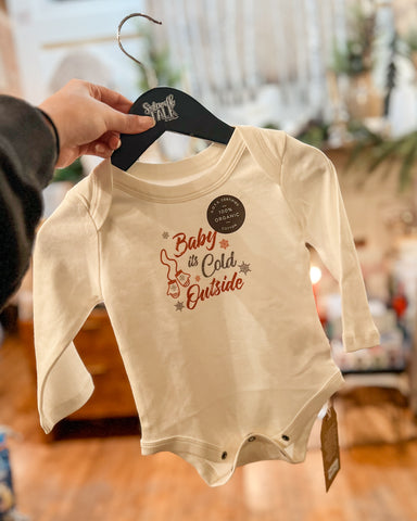 “Baby It’s Cold Outside” Onesie in White