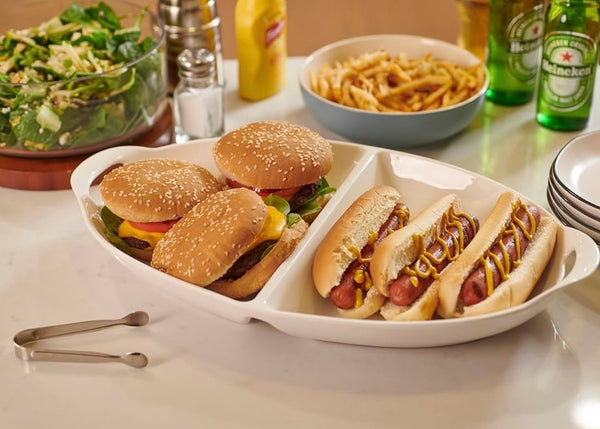 Burger & Hot Dog Serving Tray Platter