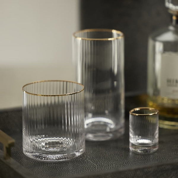 Optic Rocks Glass w/ Gold Rim