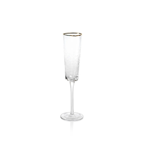 Triangular Champagne Flute w/ Gold Rim
