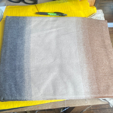 Tan Colorblock Poncho