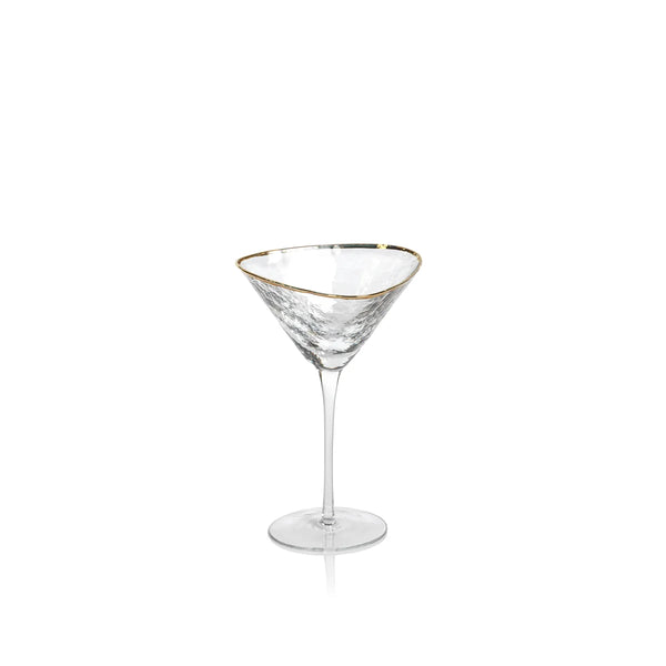 Martini Apertivo Glass w/ Gold Rim