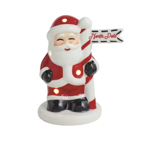 Santa North Pole Light Up Sitter