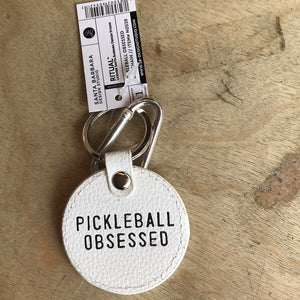 Pickleball obsesses leather keychain