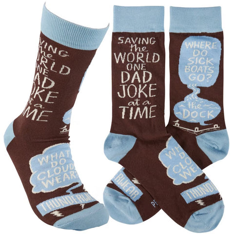 Saving the World One Dad Joke at a Time Socks