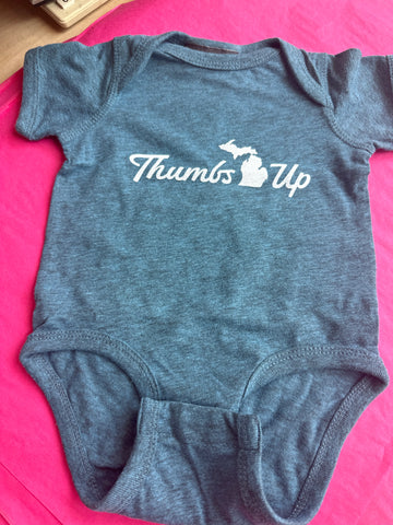 Michigan Thumbs Up Onesie Marine Blue