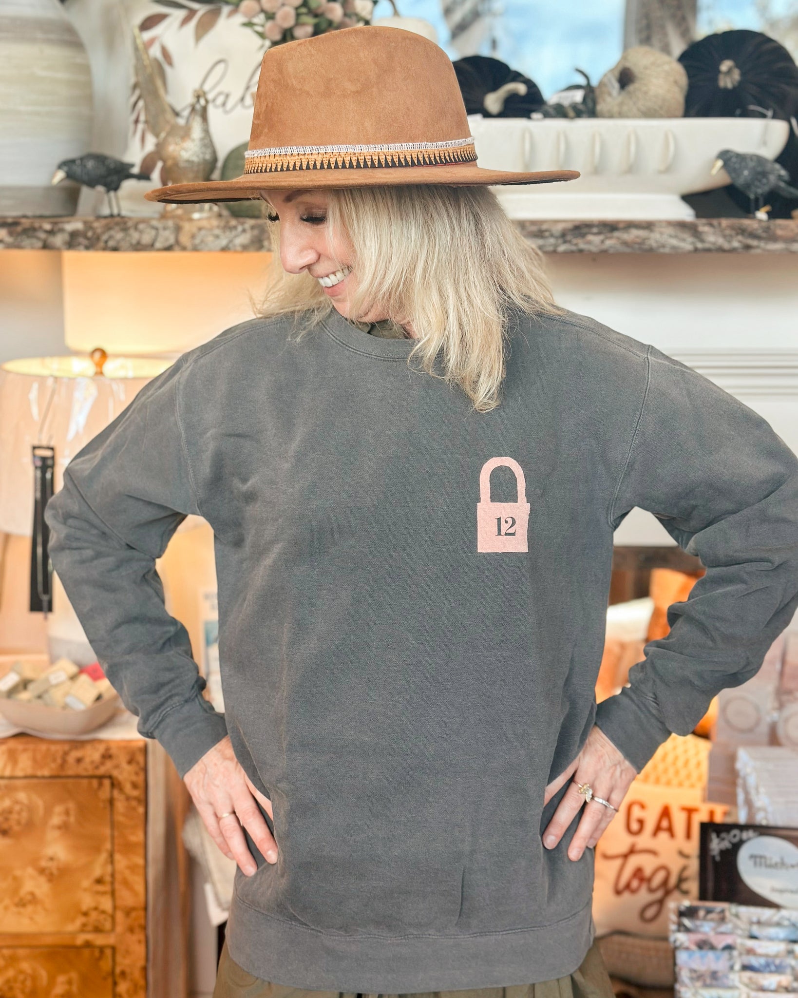 Taylor Swift "12" Protect your Energy Crewneck - Gray