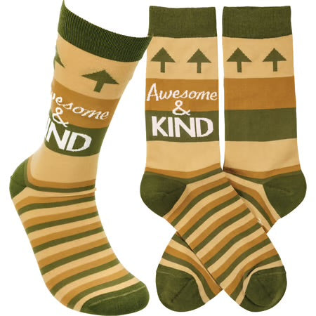 "Awesome & Kind" - Crew Socks
