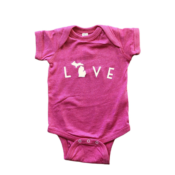 Love Michigan Pink Onesie