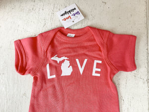Love Michigan Pink Onesie