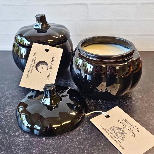 “Pumpkin Everything” - Black Pumpkin Candle Jar