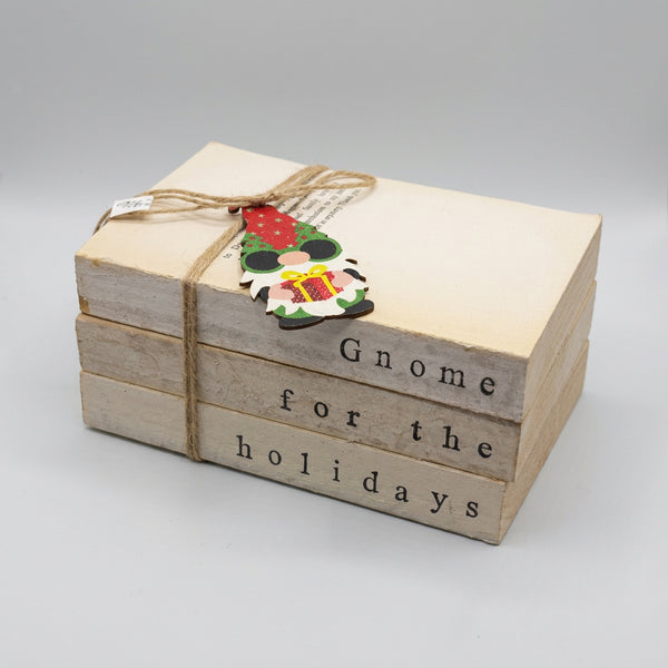 “Gnome For The Holidays” Decorative Painted Book Set