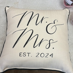 Mr. & Mrs. Est 2024 Pillow