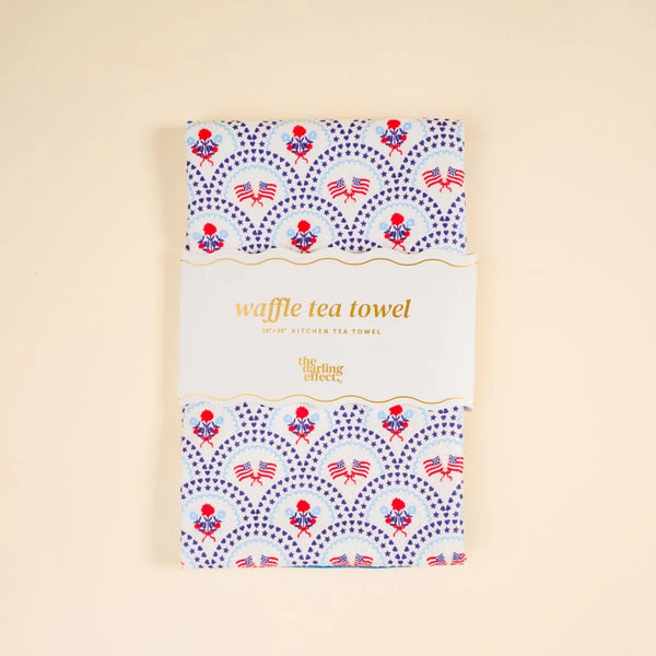 American Flag Waffle Tea Towel