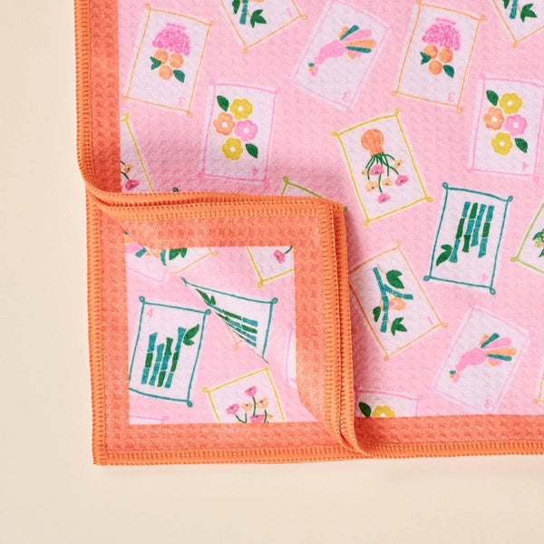 “It’s Mahjong Time” Waffle Tea Towel