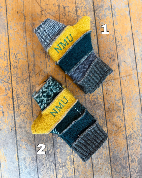 NMU Wool Fingerless Mittens