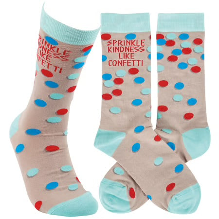 "Sprinkle Kindness Like Confetti" - Crew Socks