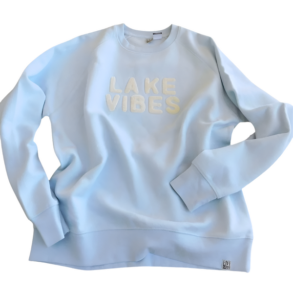 Lake Vibes Crewneck- Light Blue