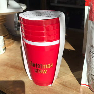 6 pack red Christmas Crew holiday frost cups