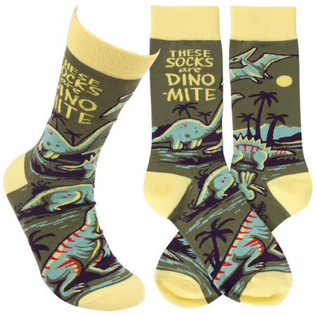 "These Socks Are Dino-Mite" - Crew Socks