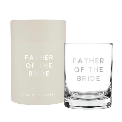 Father of the Bride Rocks Glass