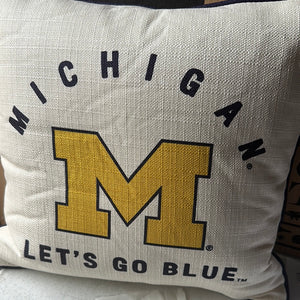 Michigan Let’s Go Blue pillow