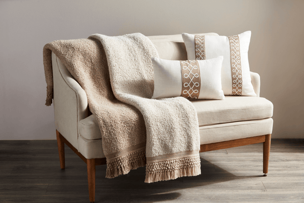 Classic Ribbon Trim Lumbar Pillow