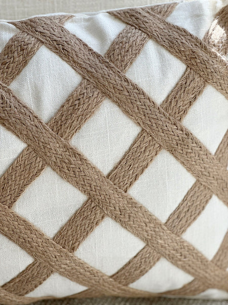 Jute Lattice Cotton Pillow