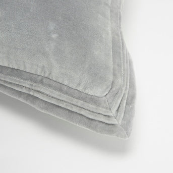 Gray Velour Velvet Pillow