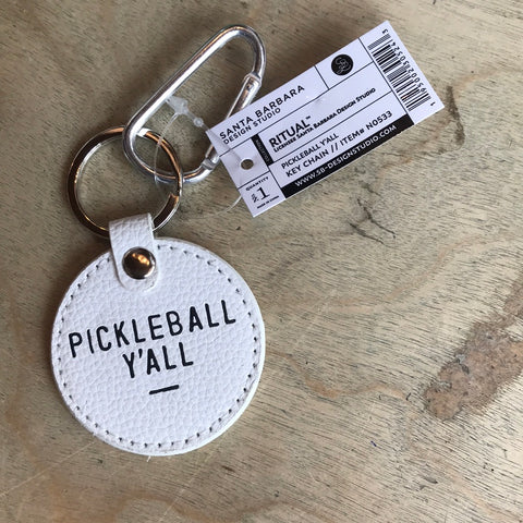 Pickleball y’all leather keychain