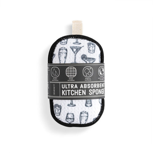 Ultra Absorbent Kitchen Sponge - Cocktail Glasses