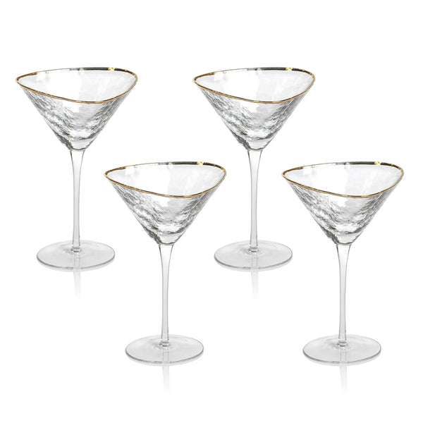 Martini Apertivo Glass w/ Gold Rim
