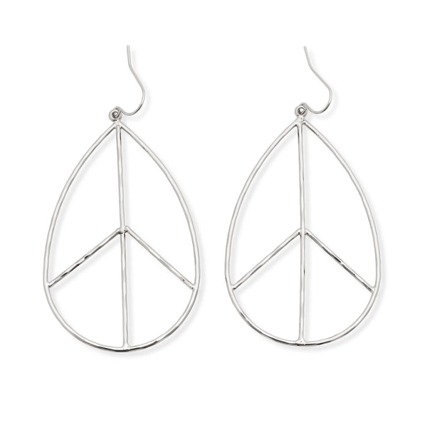 Lilah - Silver Peace Earrings