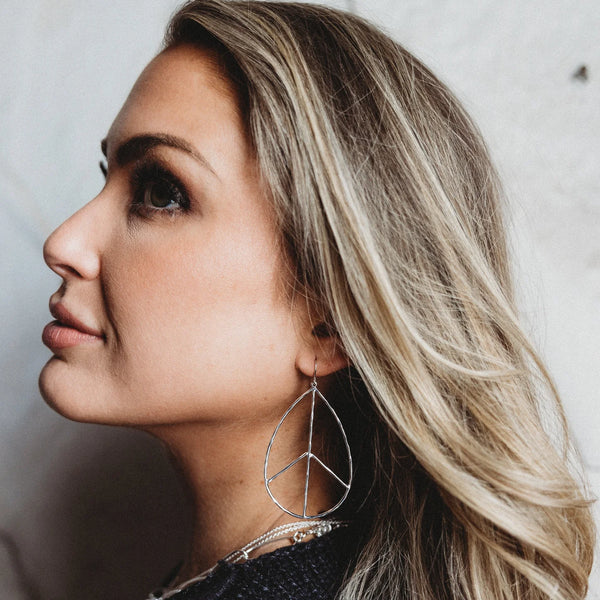 Lilah - Silver Peace Earrings