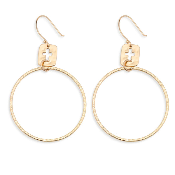 Jordan - Hammered 2” Gold Hoops