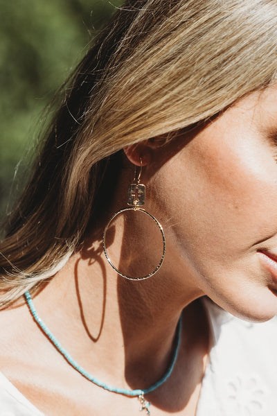 Jordan - Hammered 2” Gold Hoops